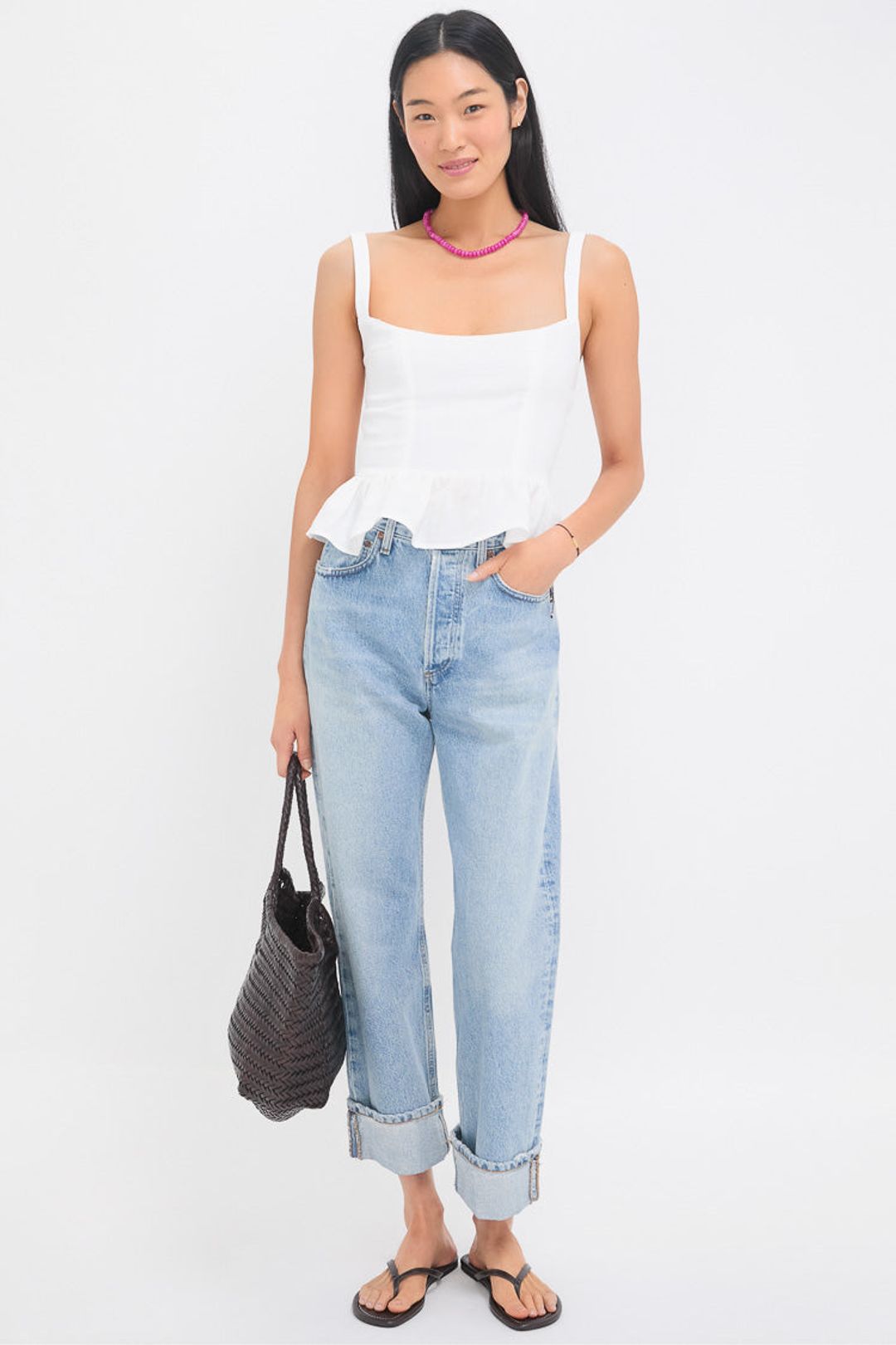 Star White Jour Peplum Top