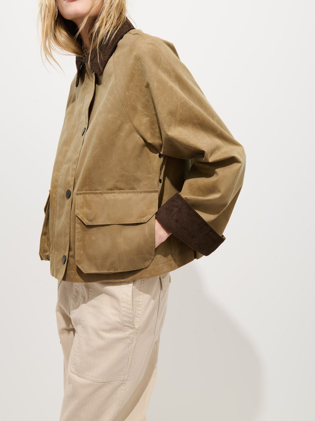 Chiltern Cropped Jacket In Waxed Cotton #5