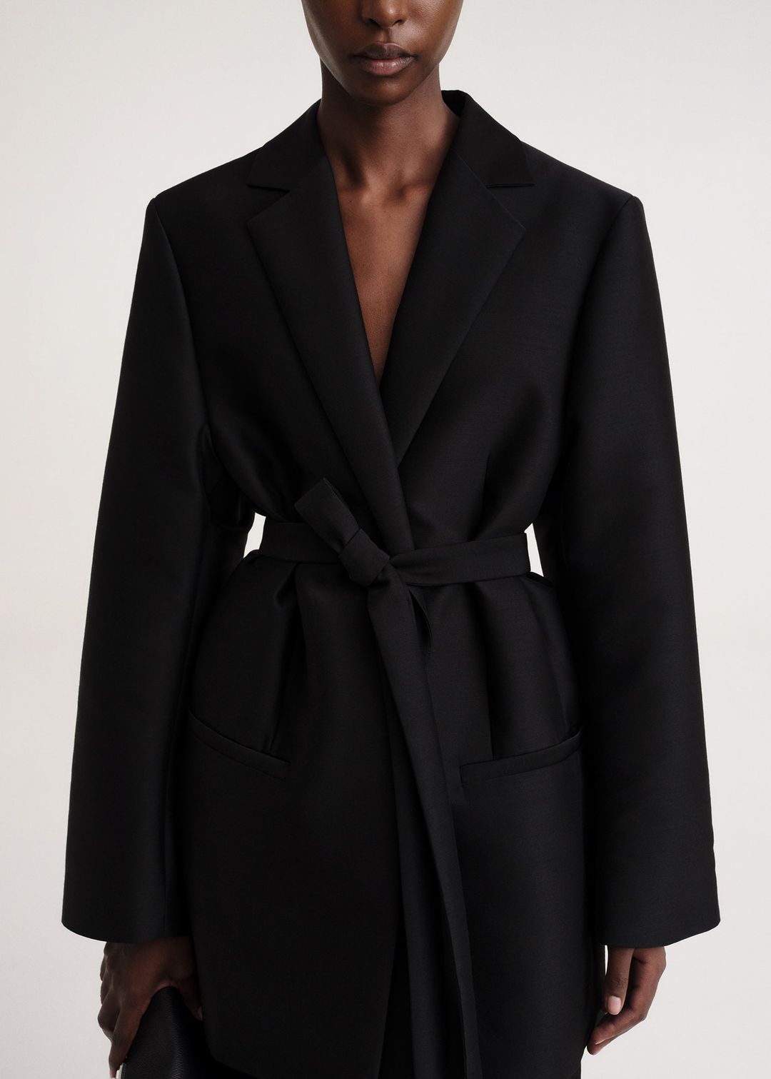 Wool silk evening blazer black #4
