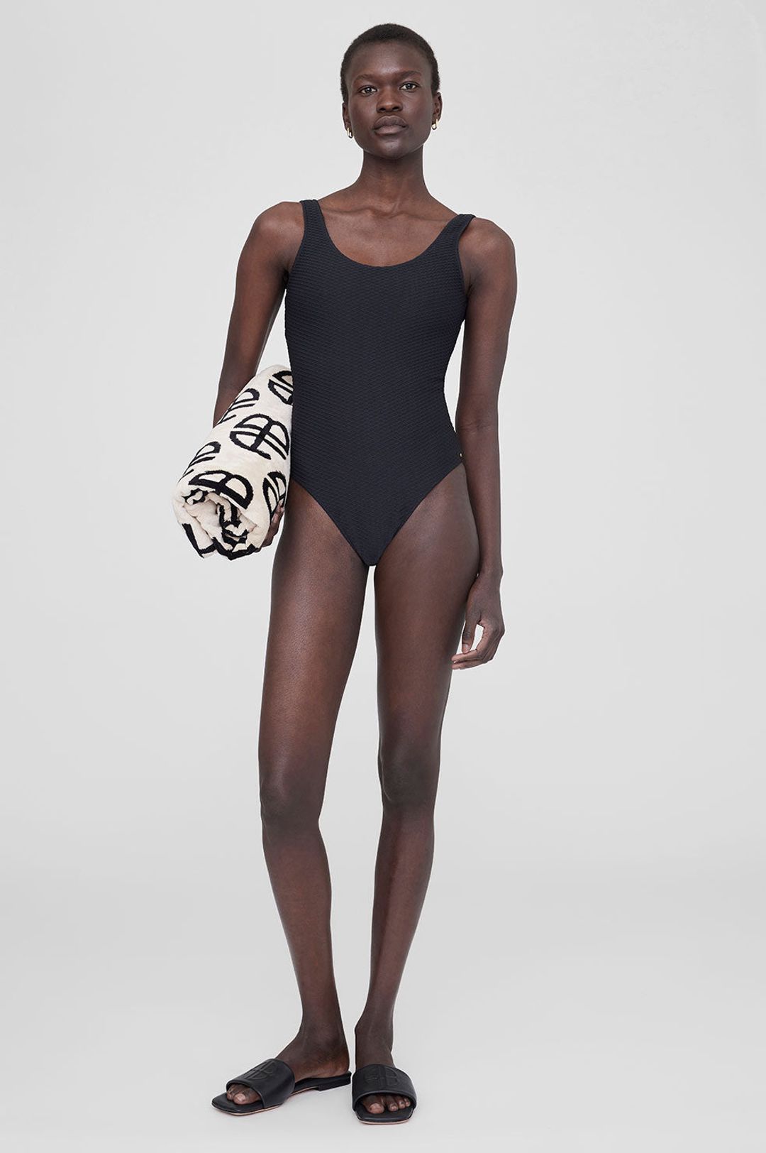 Bahia Towel - Beige Monogram Print #2