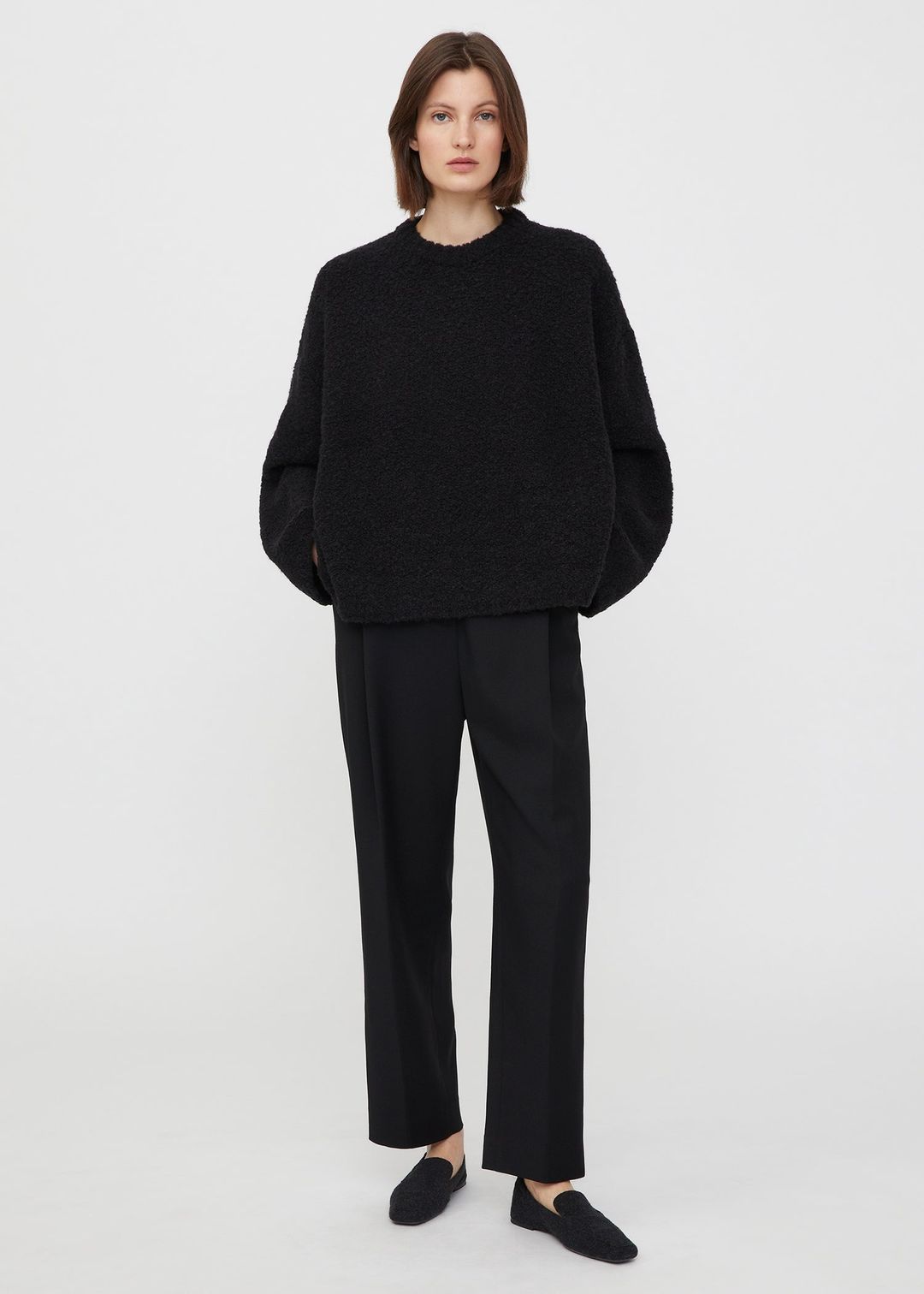 Boxy Bouclé knit black