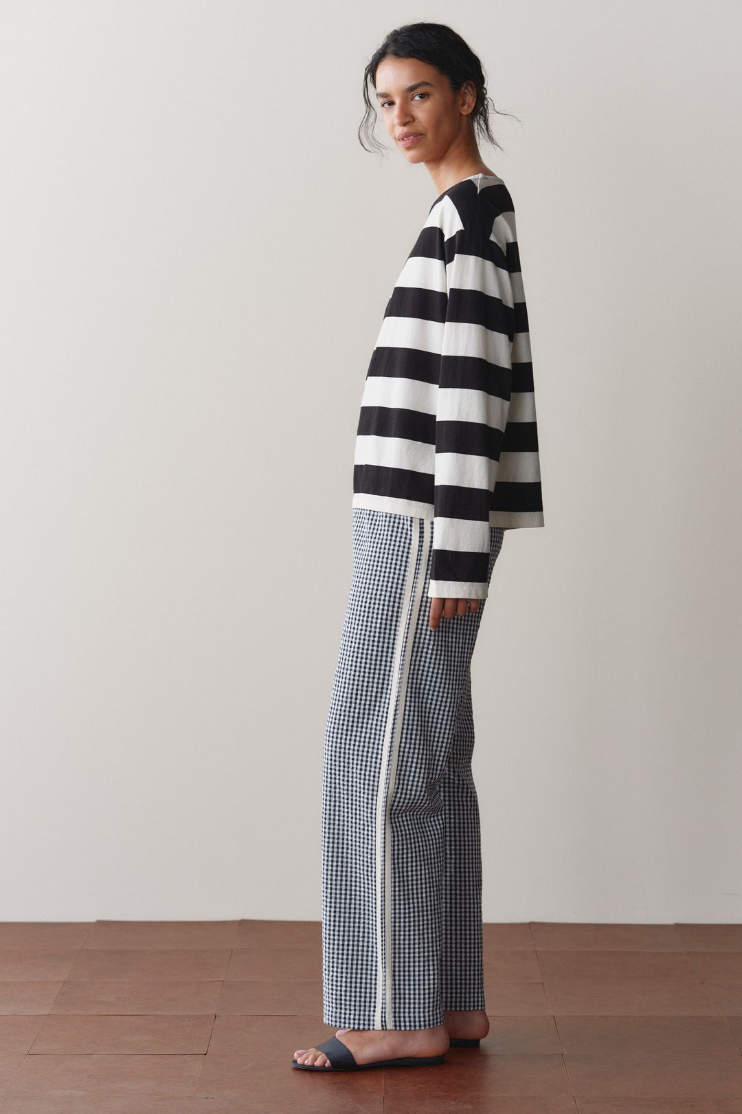 The Cotton Gingham Stripe Crop Pant #5