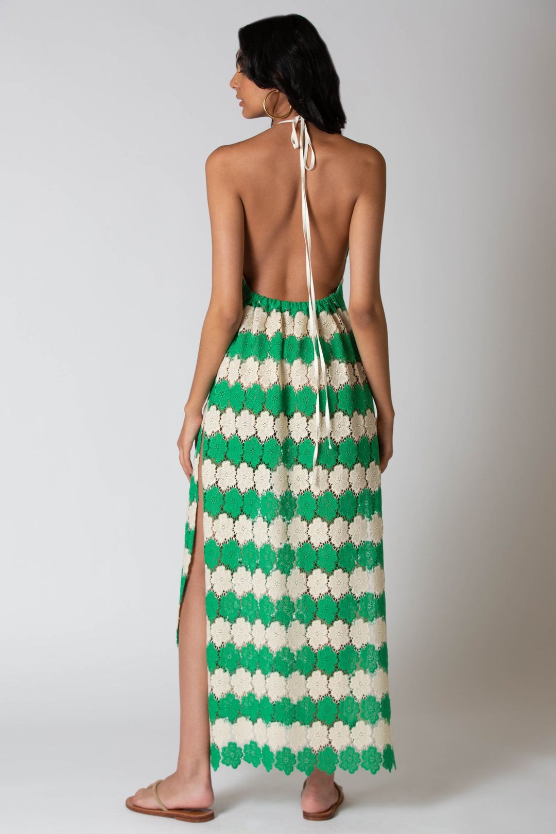 Meena Two-Tone Cosmos Flower Lace Dress