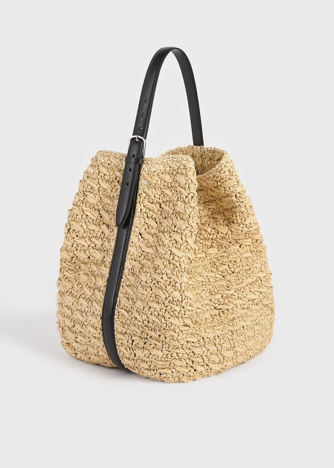 Belted paper raffia tote natural #4