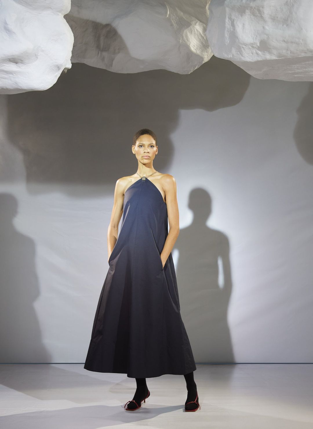 Tech Twill Lavalliere Halter Dress #6