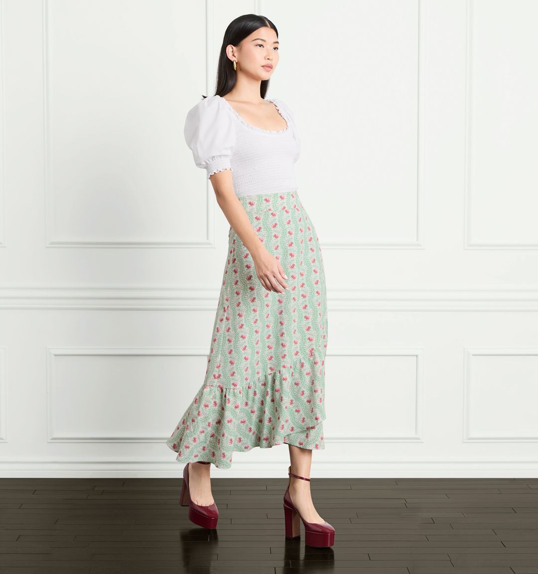 The Mirabel Skirt - Trailing Vine Multi Crepe #3