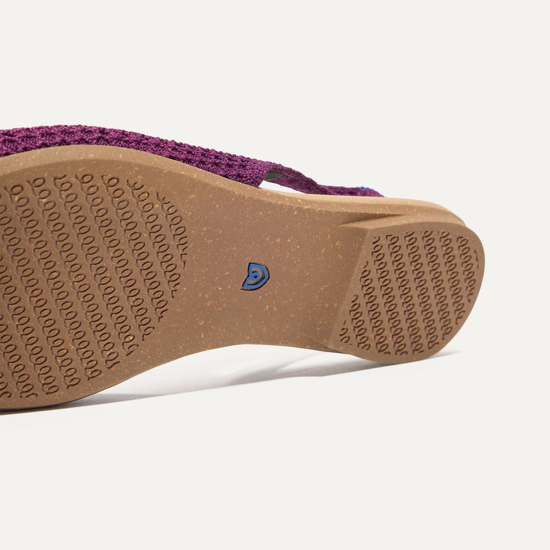 The Almond Slingback - Plum Mesh #7