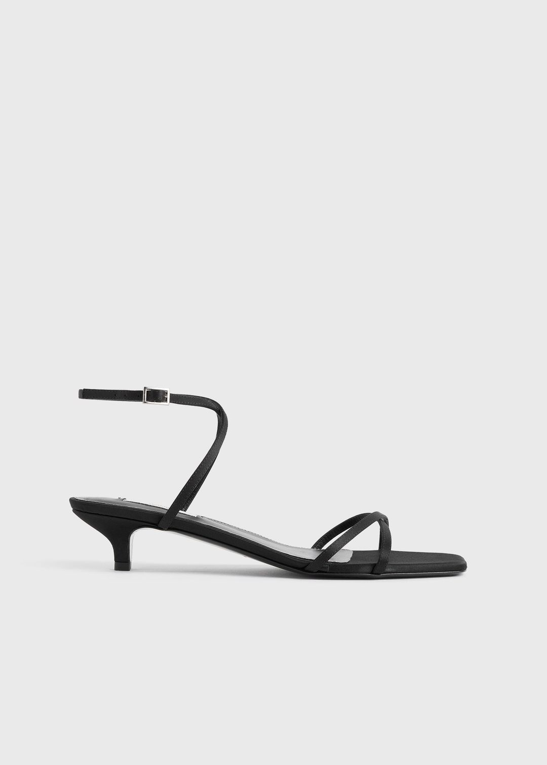 Satin crossover sandals black #7