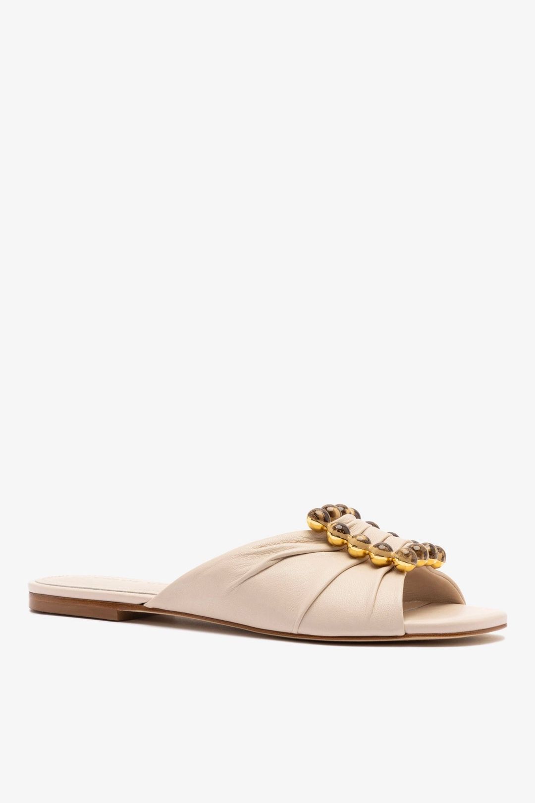 Chloe Gosselin by Larroudé Nova Flat In Puff Cream Leather #3