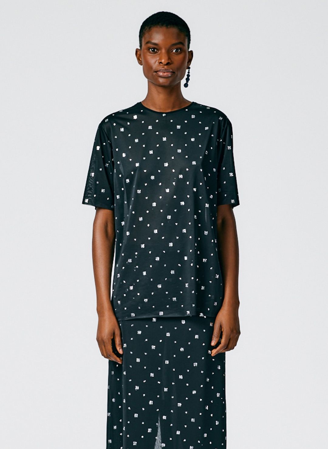 Sheer Metallic Speckle Easy T-Shirt #2