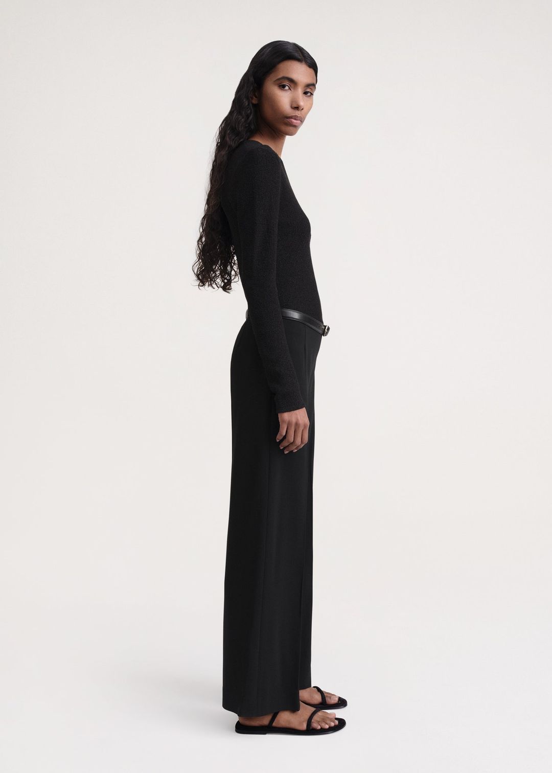 Clean wide trousers black #2