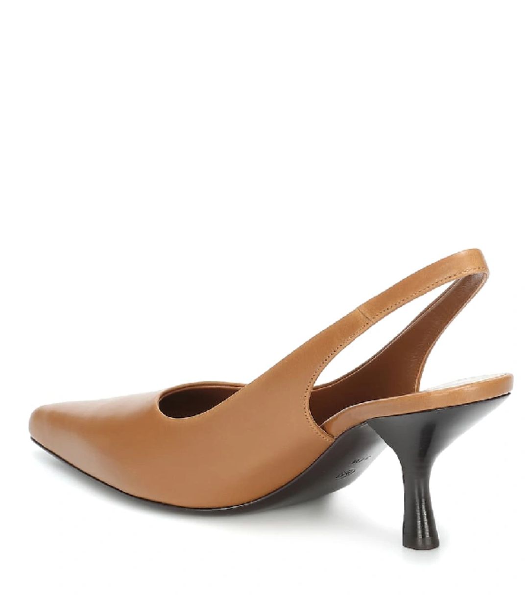 Bourgeoisie Leather Slingback Pumps In Caramel #4