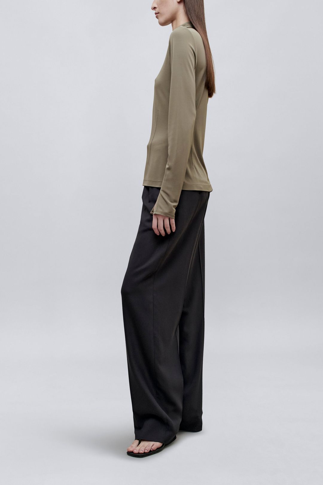 Frankie Button Down in Matte Jersey #3