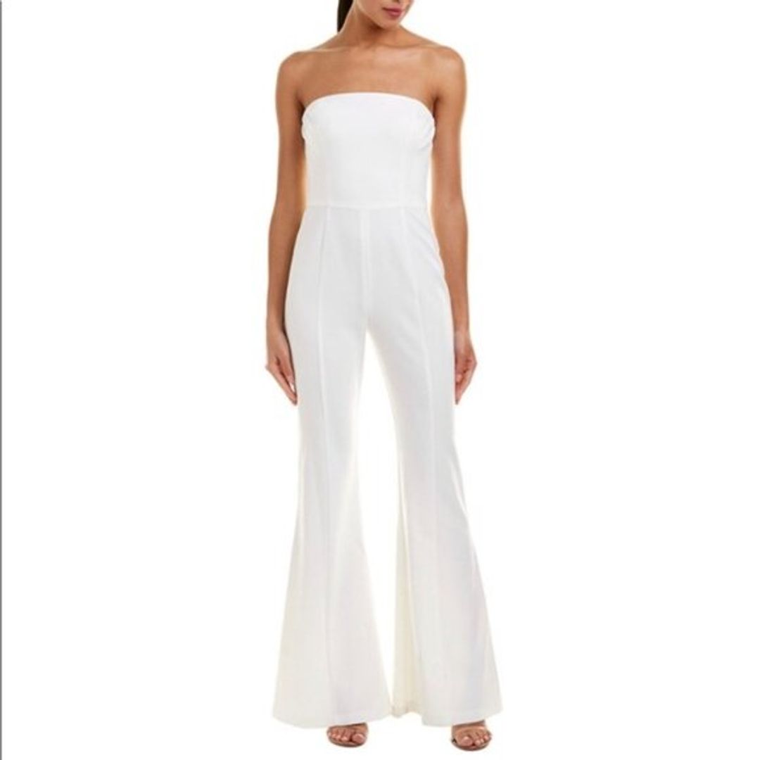 White Strapless Jumpsuit - Size 8