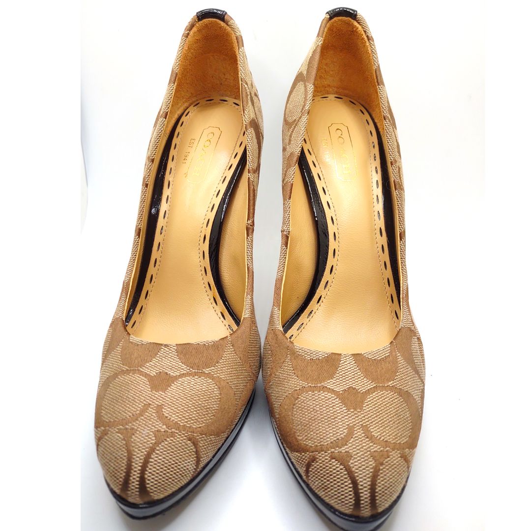 COACH Caya Signature Jacquard Heels Platforms Pumps Size 5.5