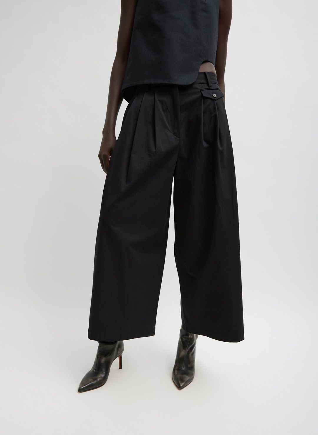 Bio Twill Triple Pleat Cropped Pant #4