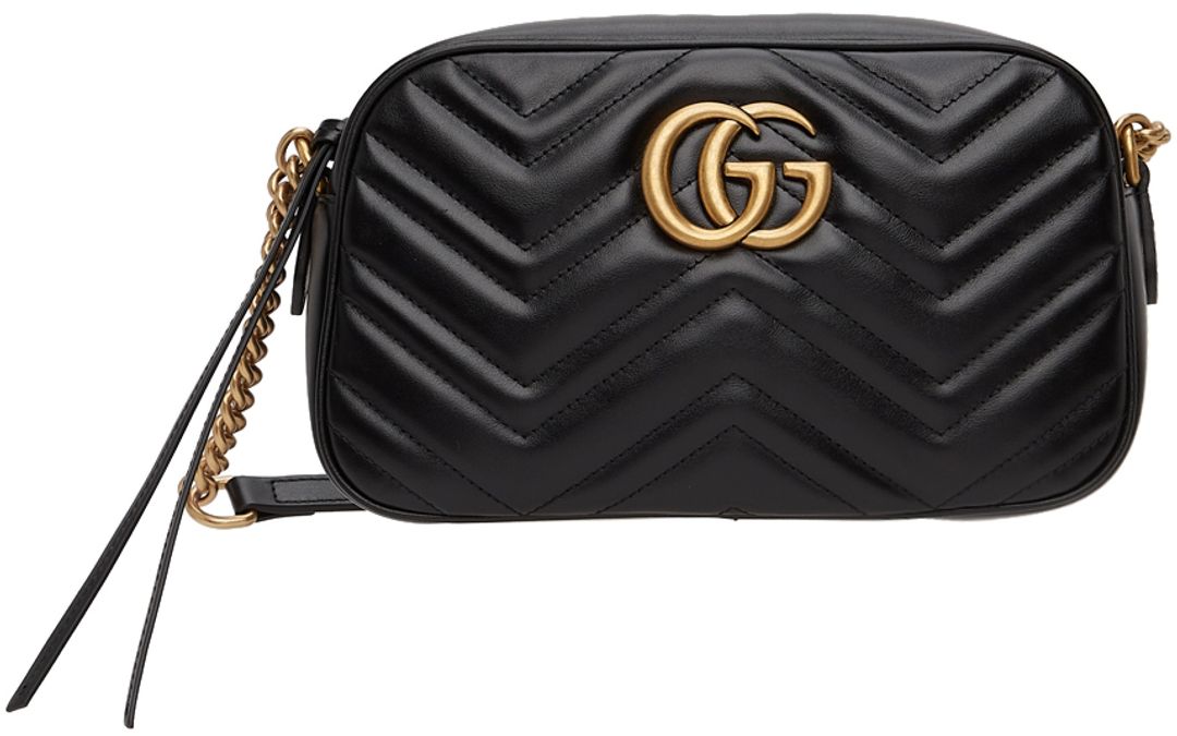 Black Small GG Marmont 2.0 Camera Bag