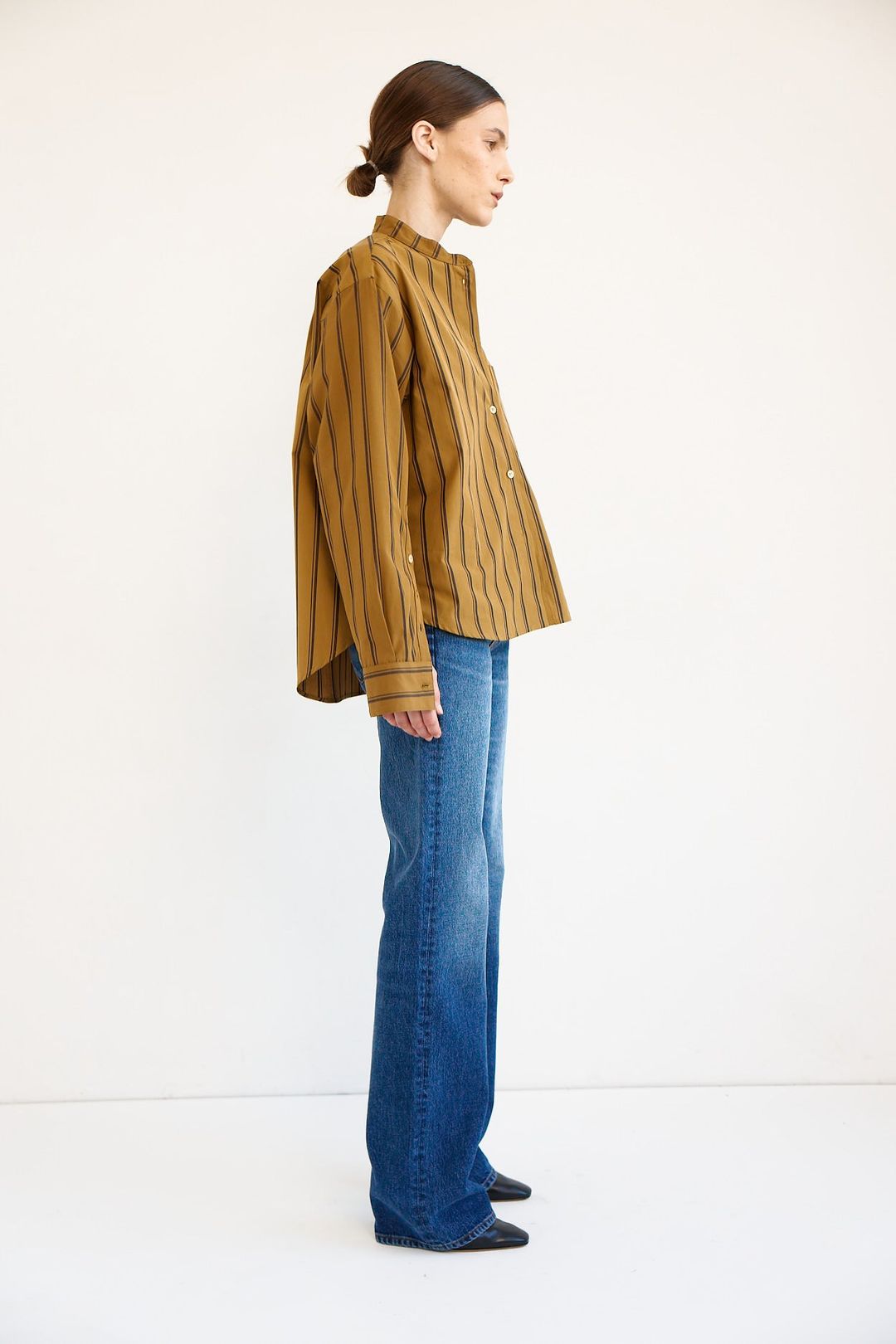 The Editor Shirt in Goldenrod Stripe #5