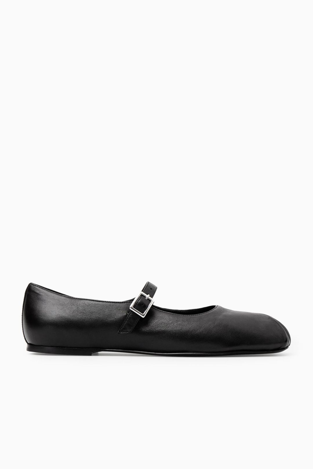 PLEATED LEATHER MARY-JANE BALLET FLATS #3