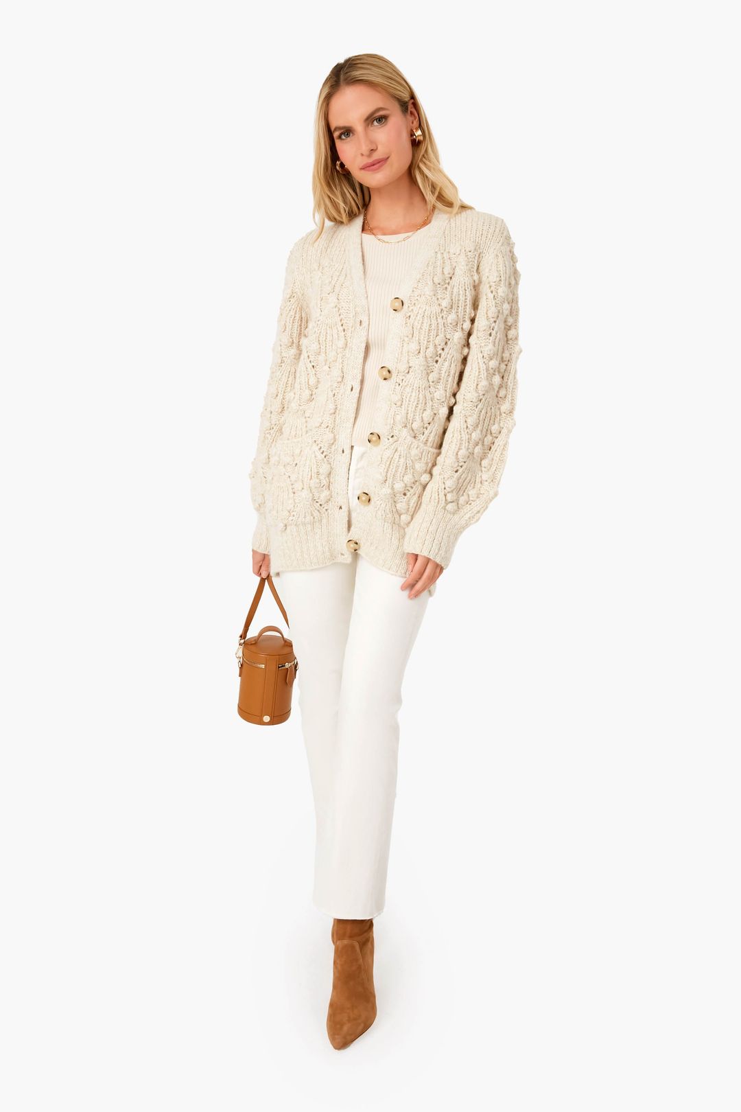 Nude Tweed Courtney Cardigan