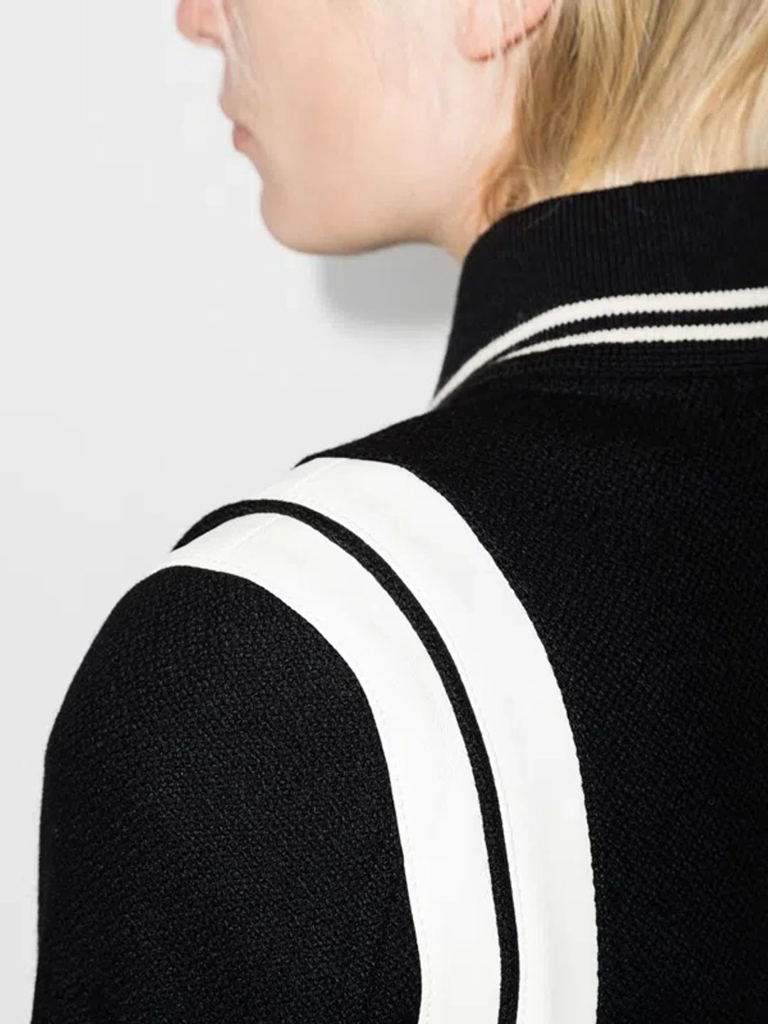 Teddy leather-trimmed recycled wool-blend bomber jacket #11