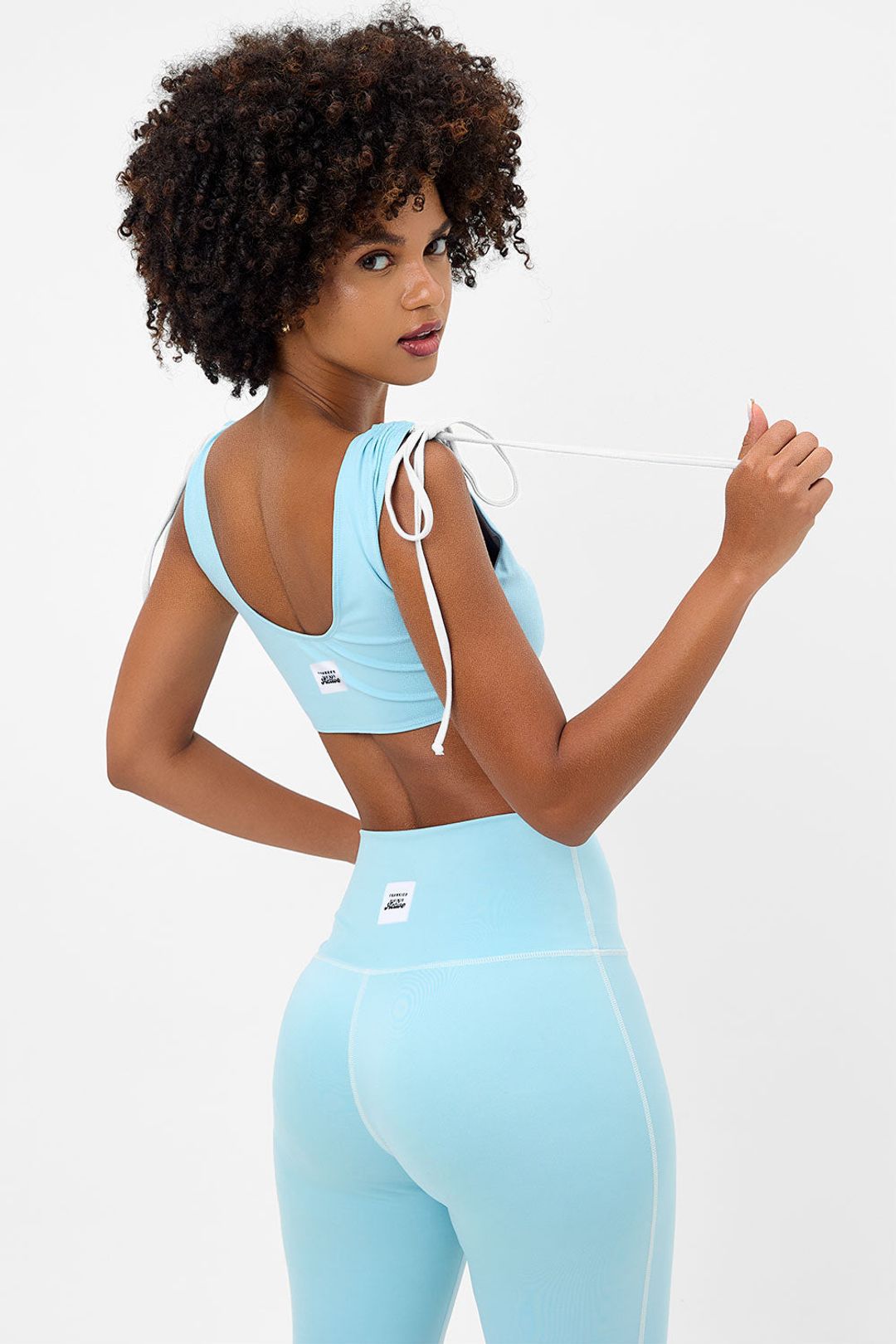 Windy Ruched Crop Top - Baby Blue #4