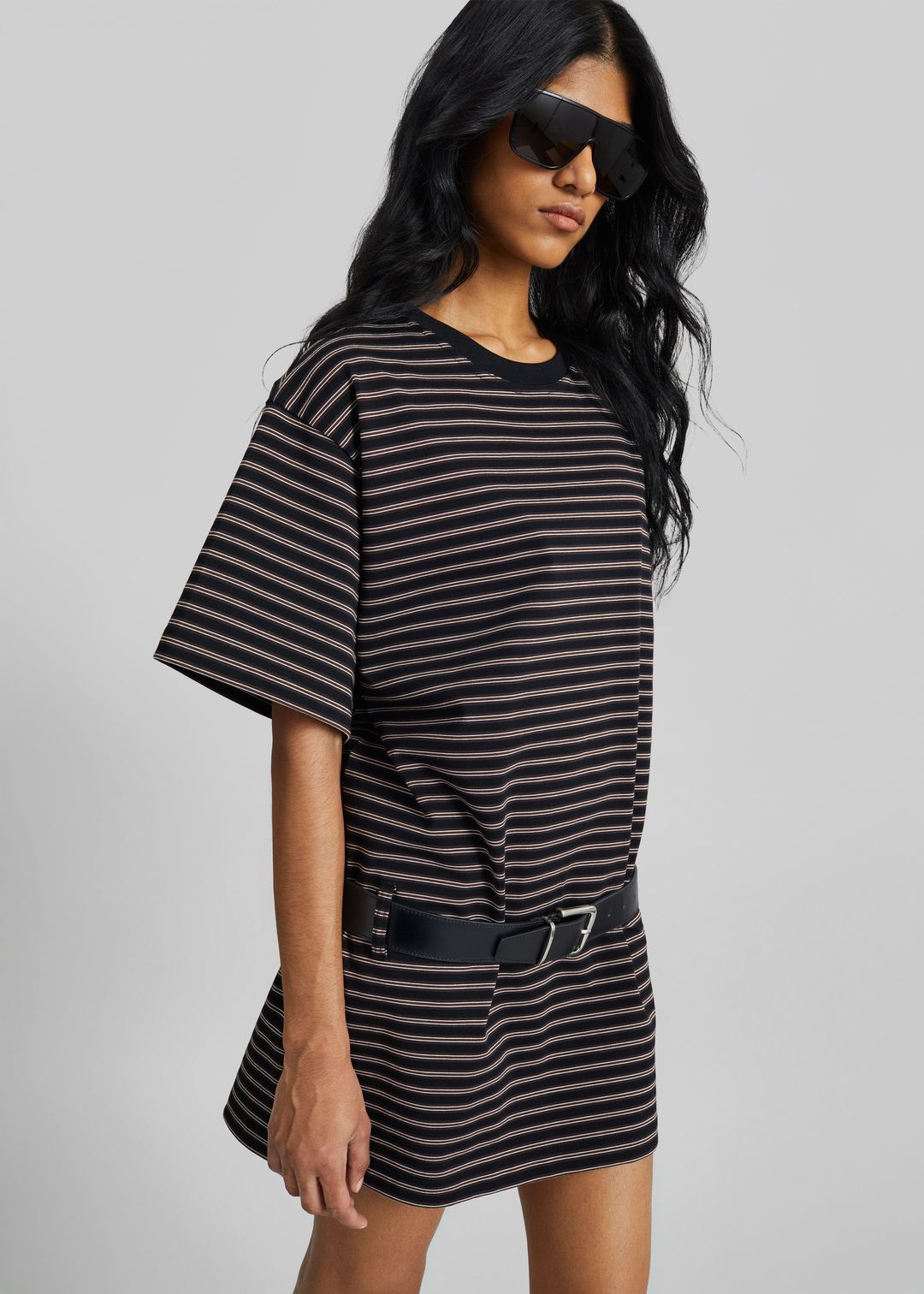 Hemse T-Shirt Dress - Black Multi Stripe #4
