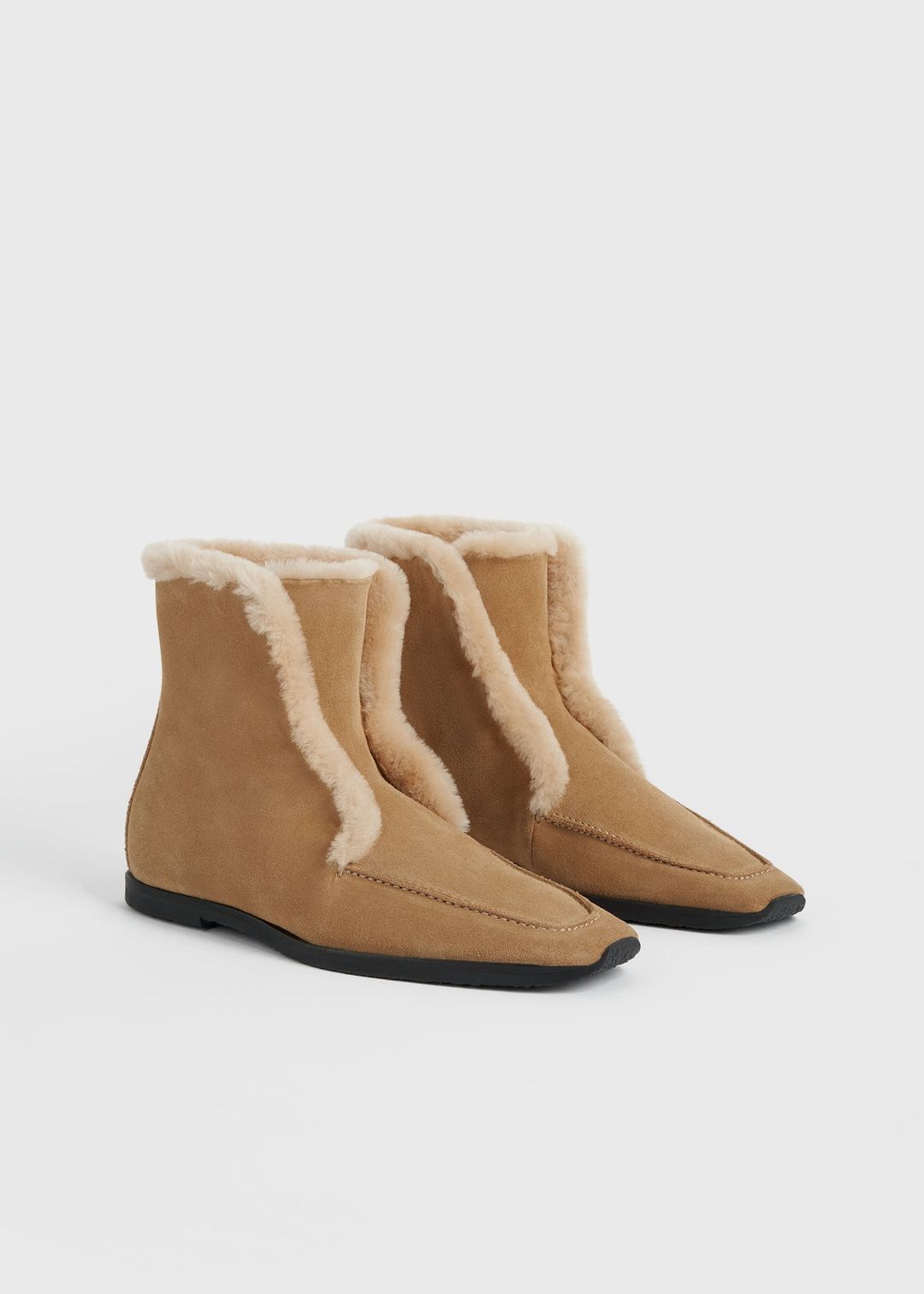 Shearling-edge winter boots caramel/ecru #6