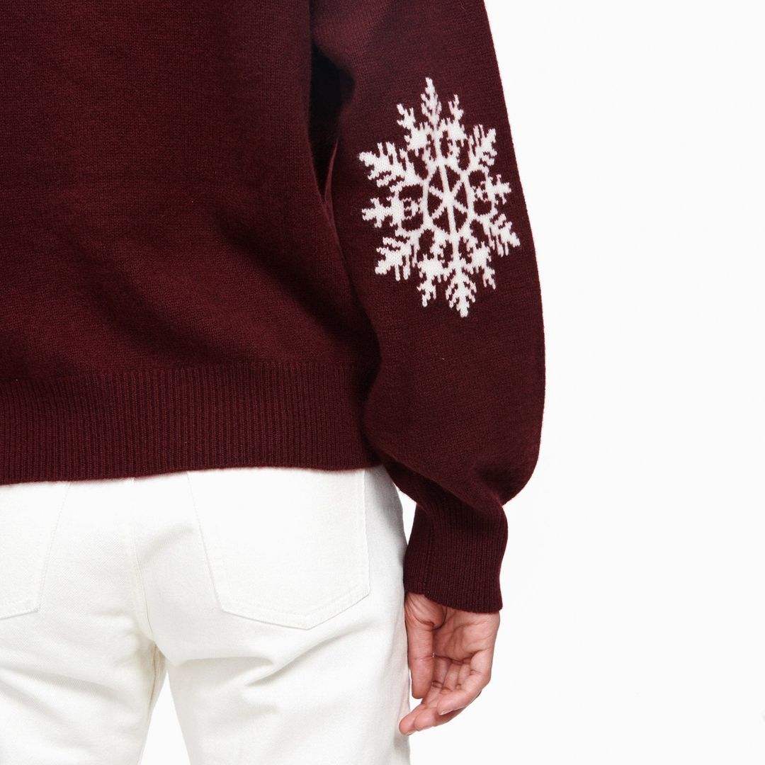 Cashmere Snowflake Crewneck Sweater #16