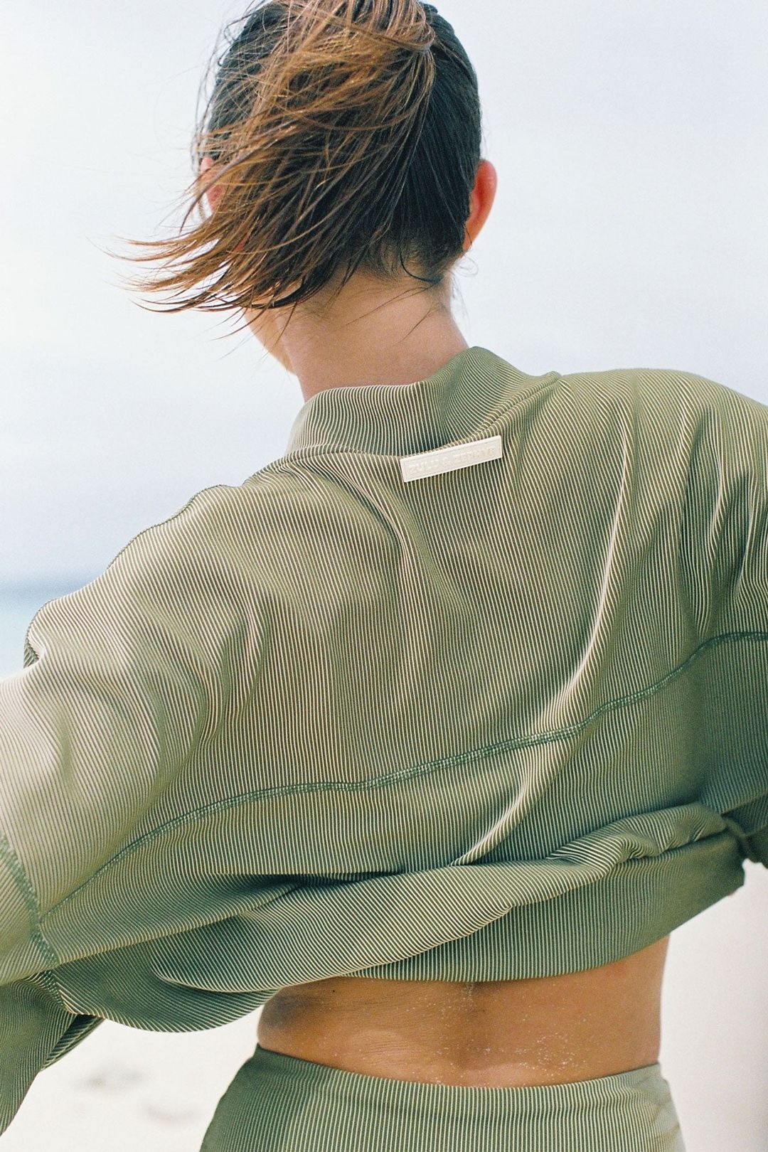 Stripe Rib Jacket - Olive #5