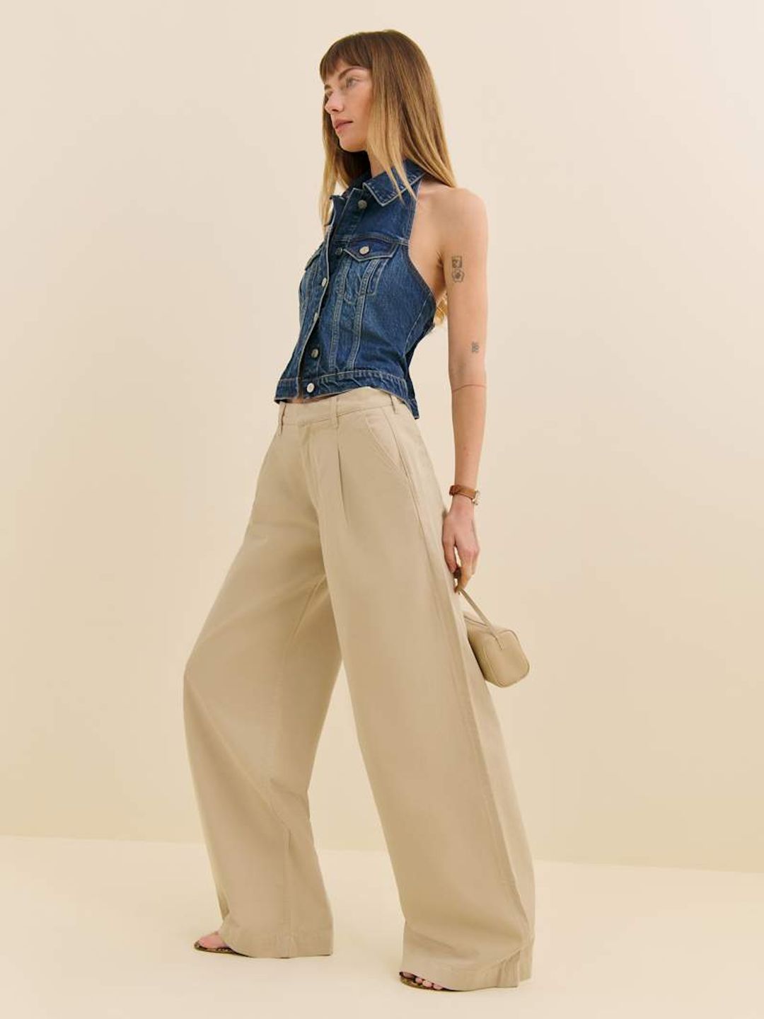 Malia Mid Rise Wide Leg Pleated Trouser Pants