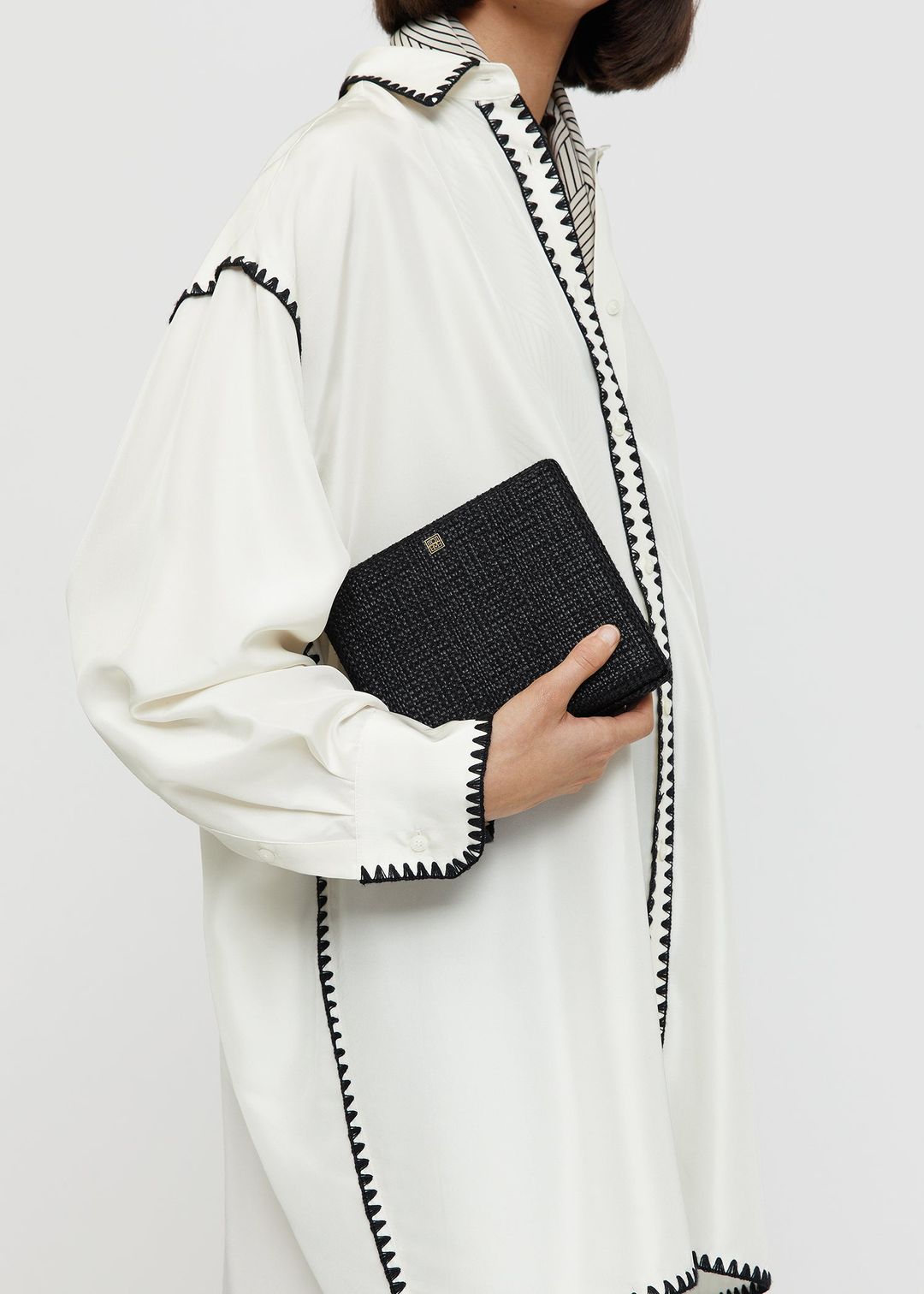 Raffia clutch black #3