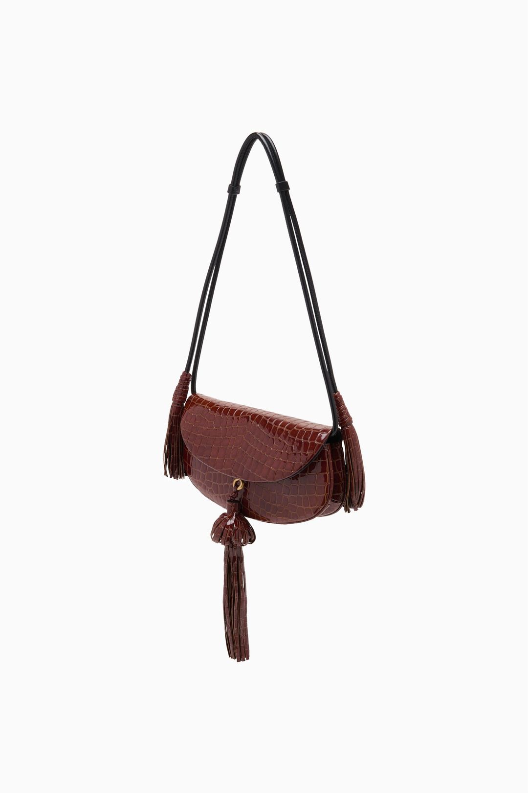 Paloma Tassel Flap Bag - Embossed Chestnut