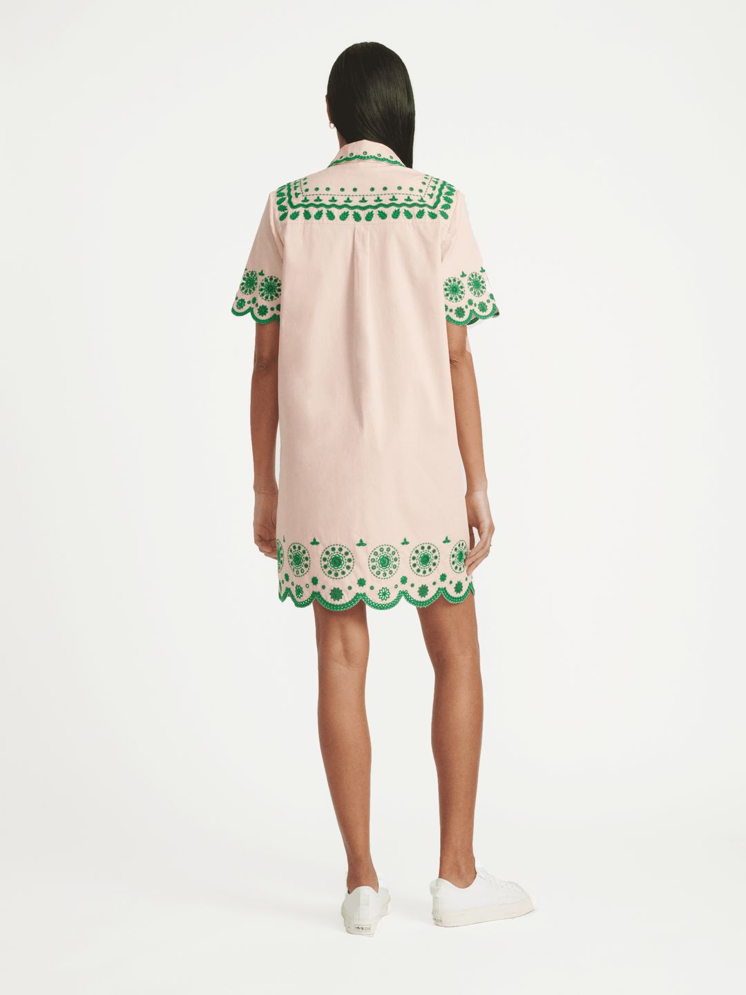 Dree Cotton Broderie-anglaise Shirt Dress in Blush Pink Apple #3