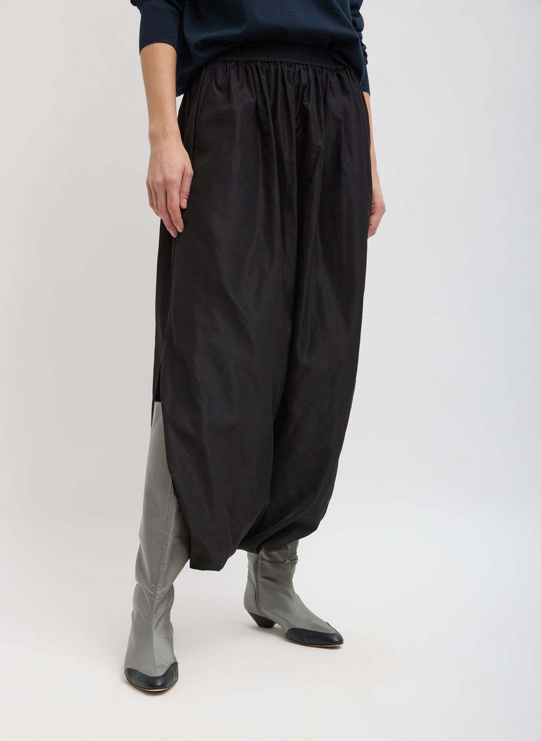 Italian Sporty Nylon Pleated Jalouise Skirt