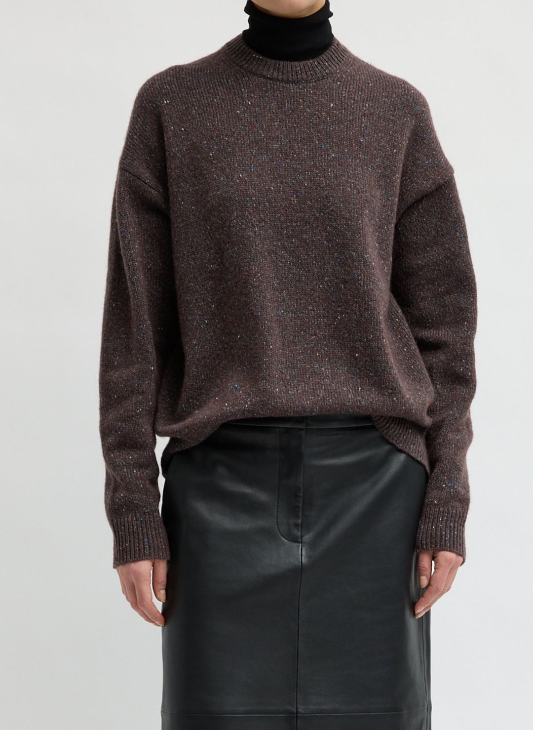 Speckled Tweed Crewneck Easy Pullover