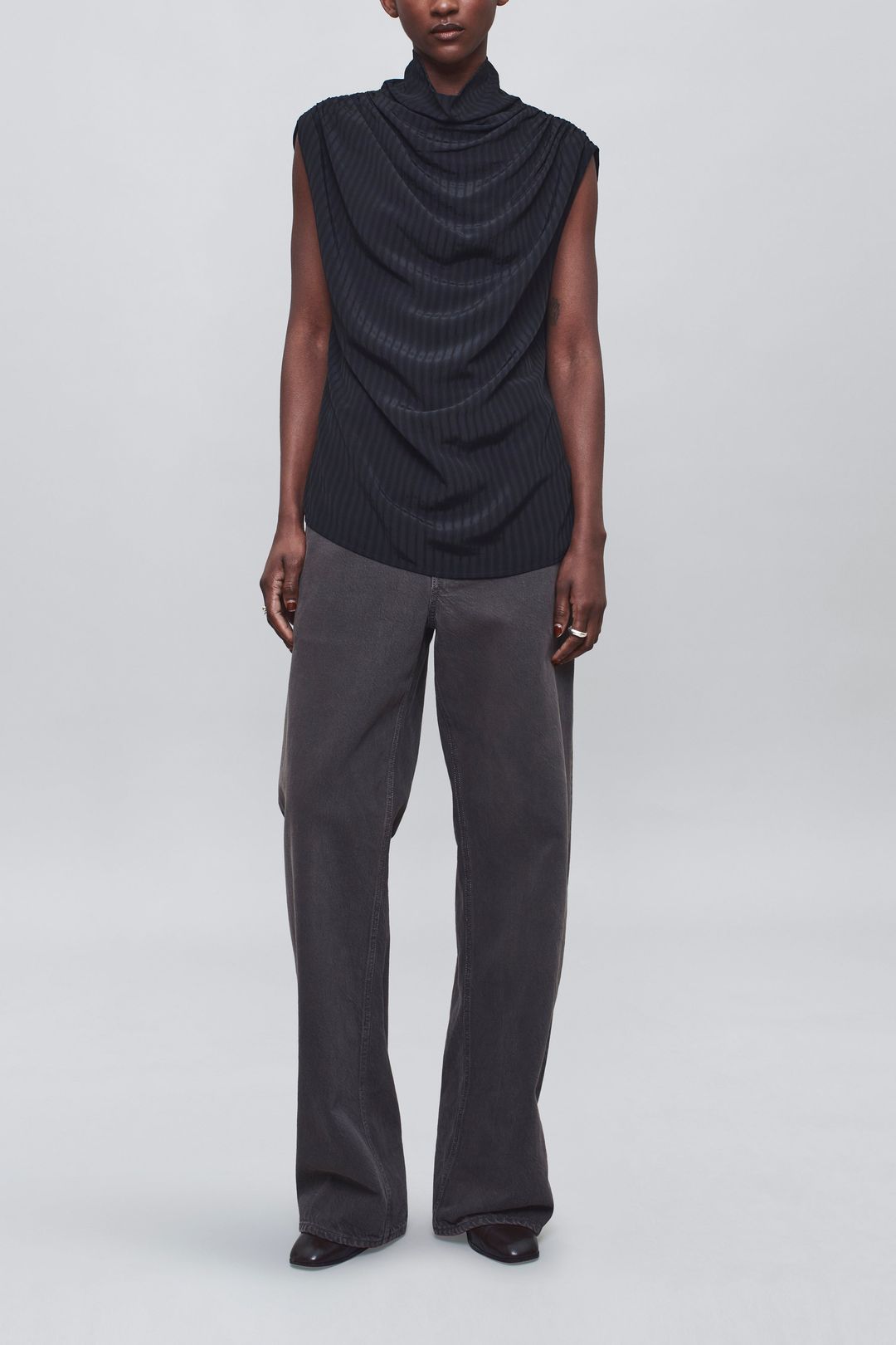 Penny Draped Top in Striped Viscose #2