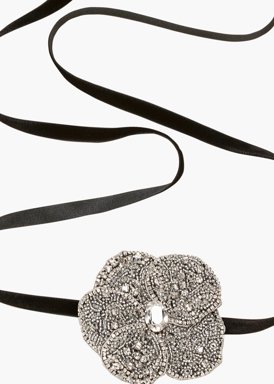 Vanya Ribbon Tie -- Crystal #5