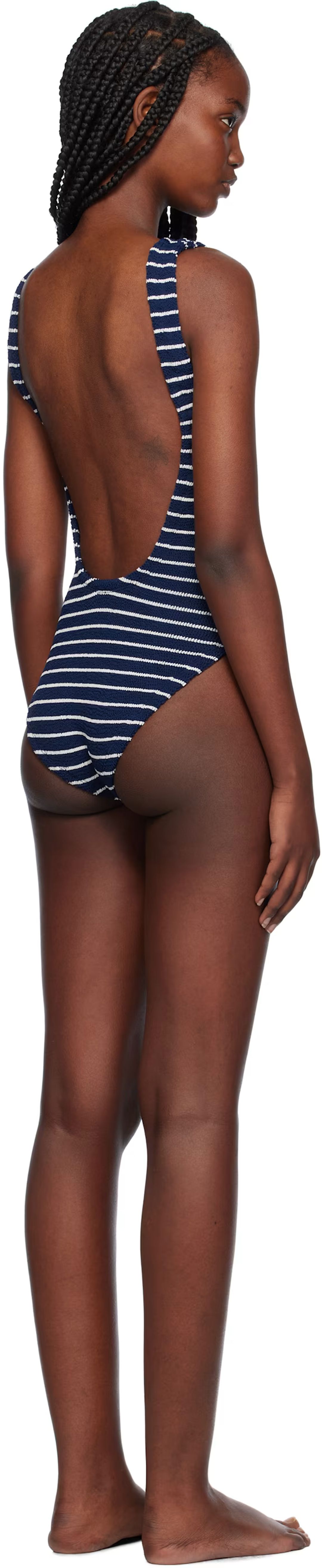 striped square-neck swimsuit #4