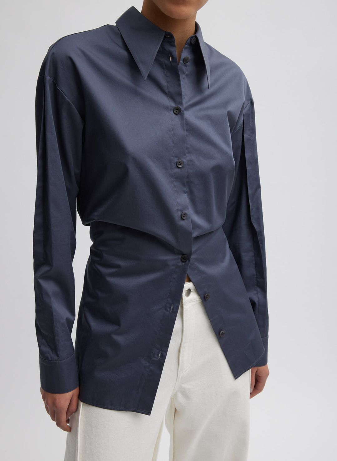 Eco Poplin Shirt With Tucked Sleeve #3