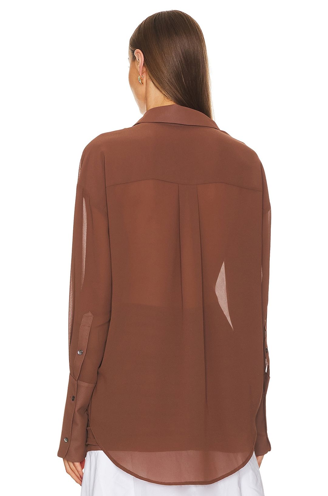 Sheer Button Slim Shirt #3