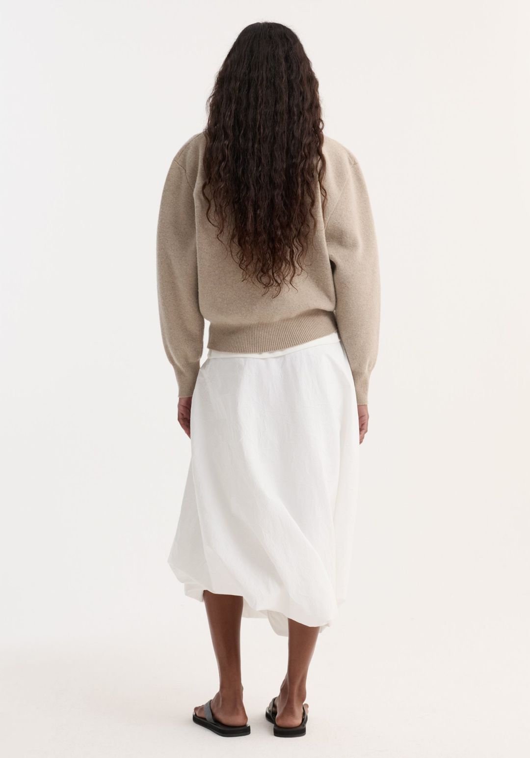 Wool cashmere polo | stone melange #5