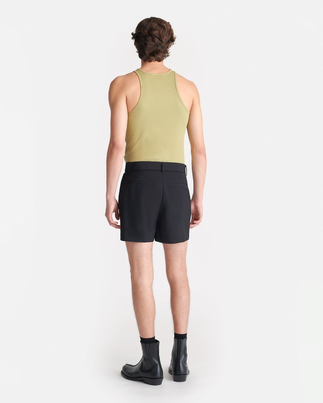 Aleksy - Ribbed Jersey Tank Top - Olive Green #4