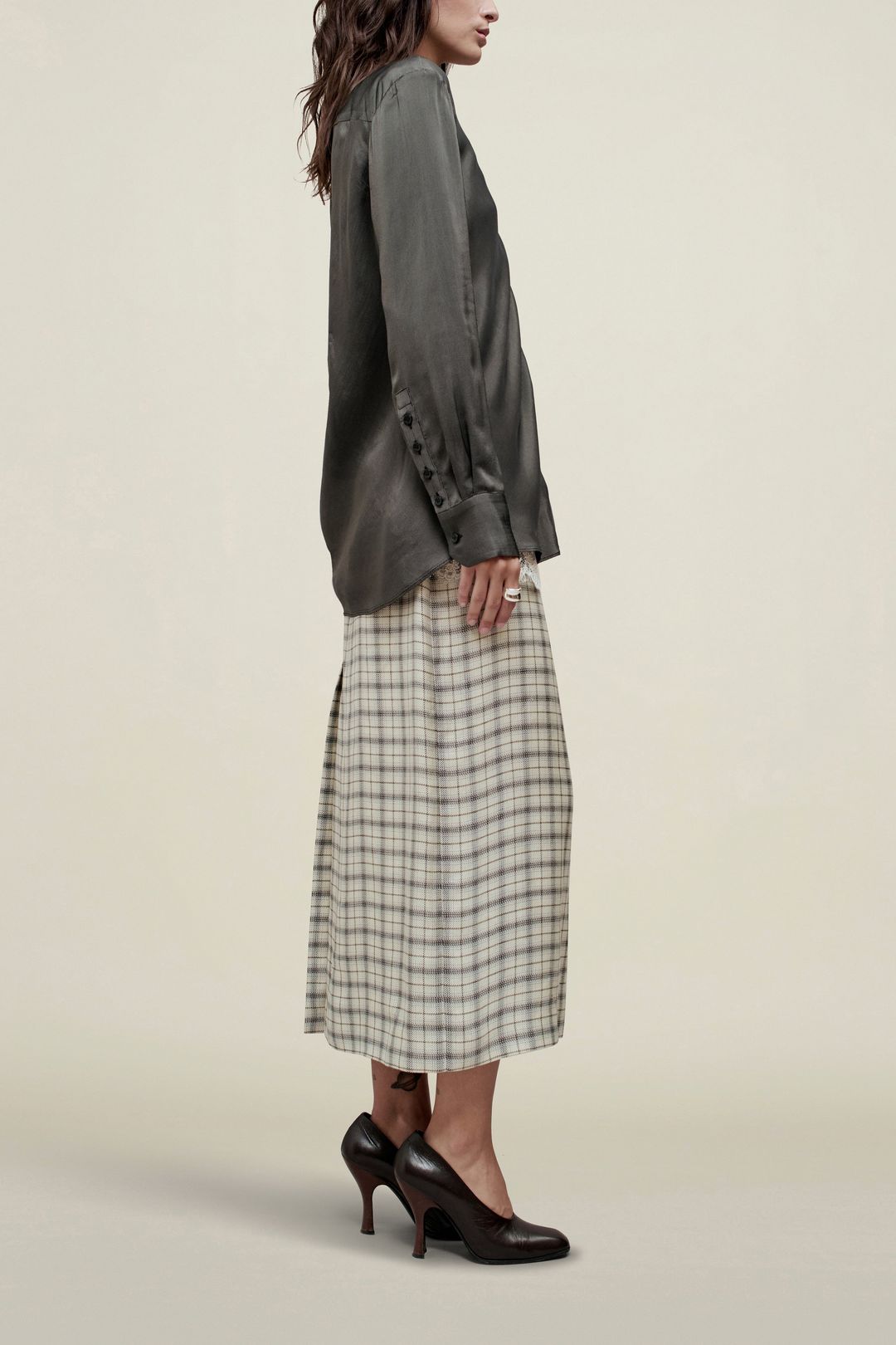 Joan Bias Button Down in Fluid Viscose #3