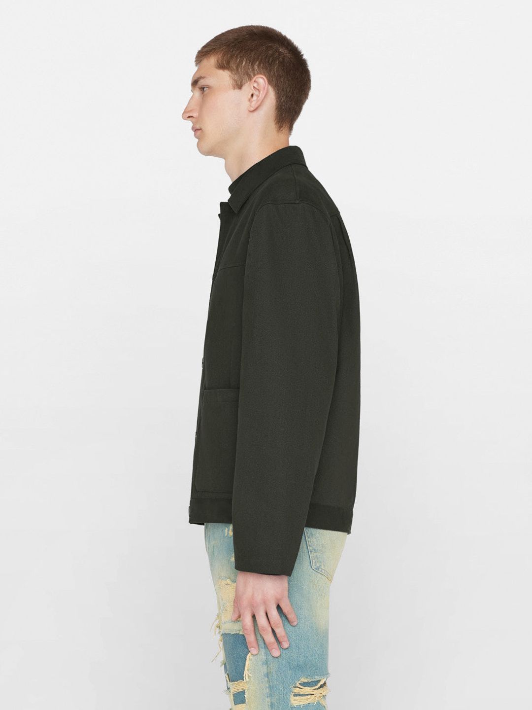 Lined Cotton Trucker Jacket -- Charcoal Grey #6