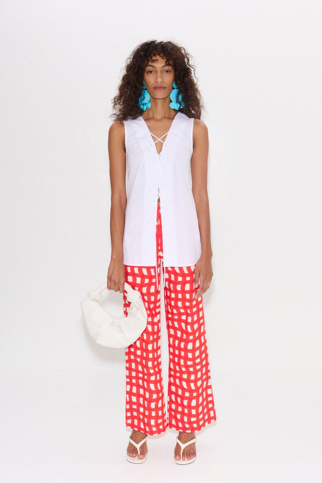 Lacey Poplin Tie Top in Macadamia #6