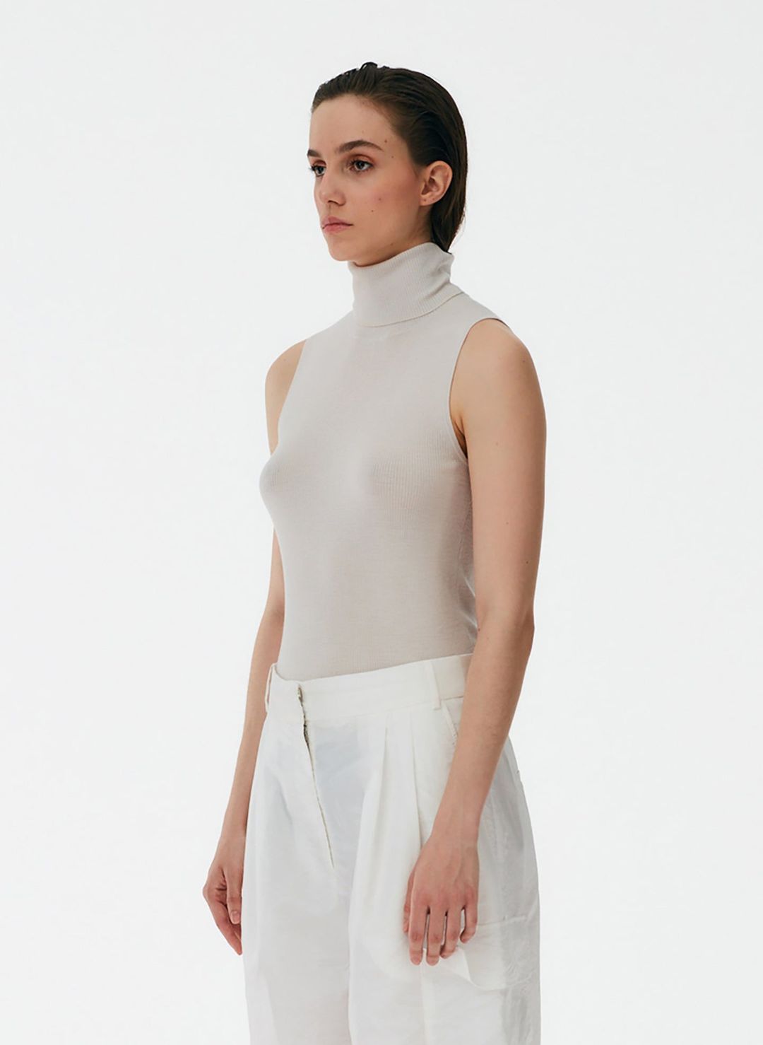 Feather Weight Ribbed Turtleneck Sweater Tank #9