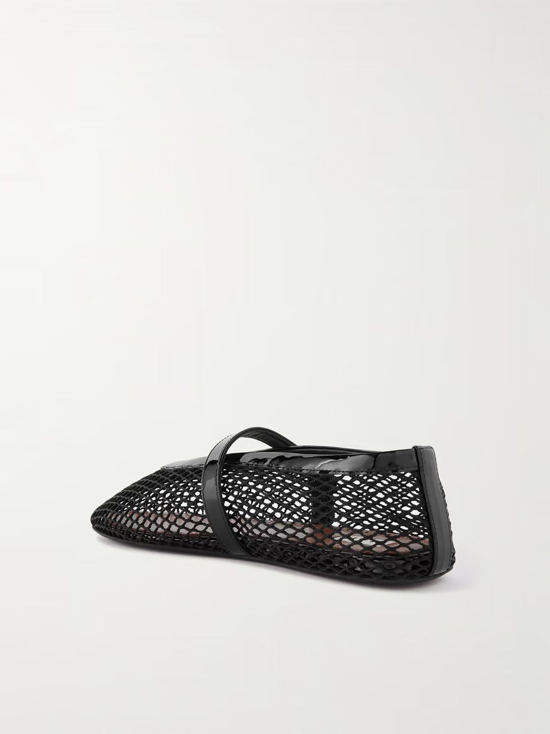Patent leather-trimmed mesh ballet flats #3