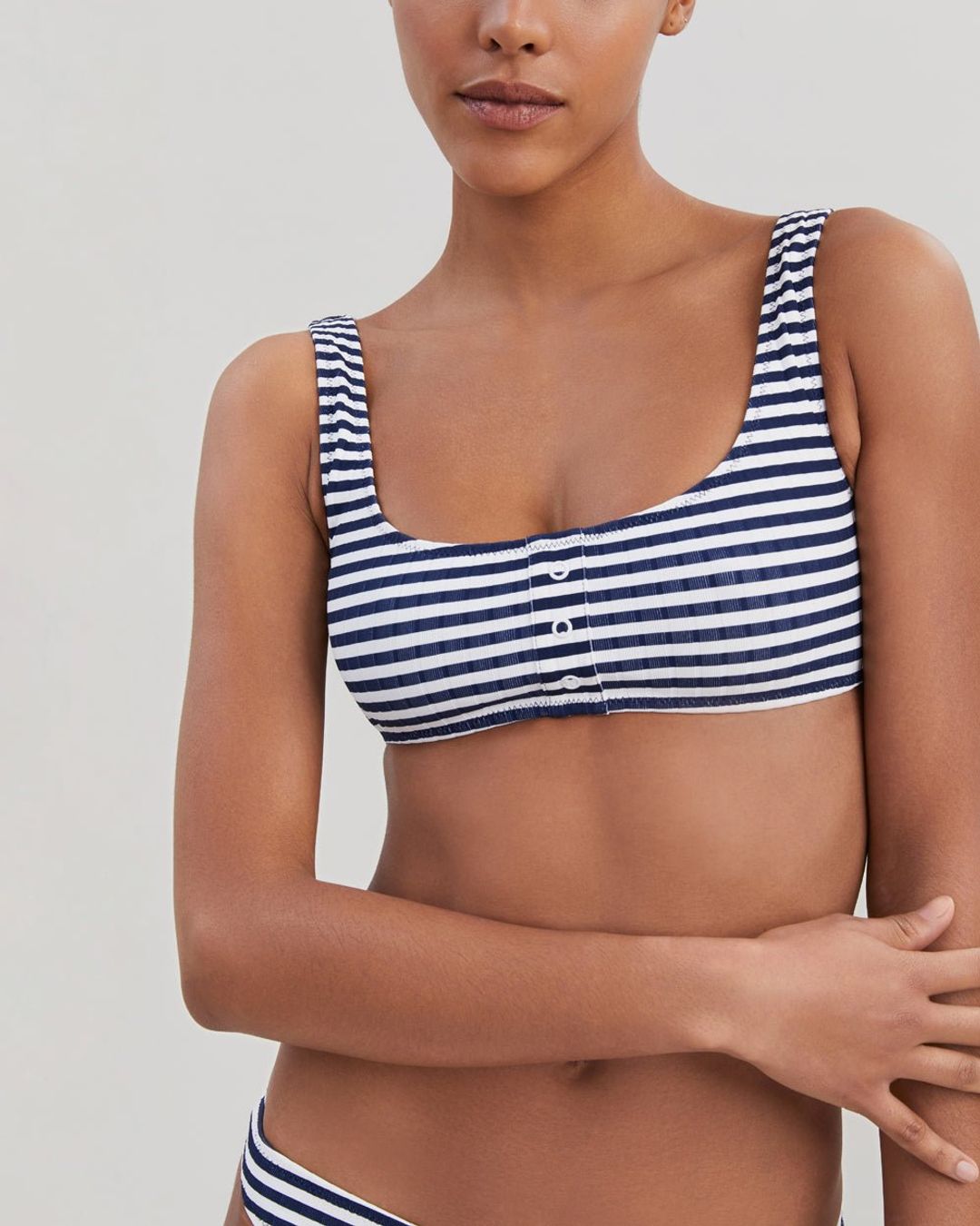 The Elle Ribbed Button Bikini Top #3