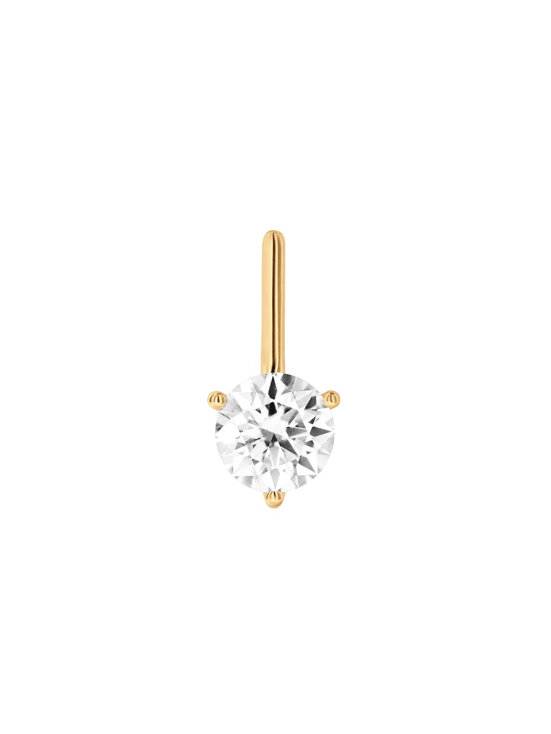 HENDRY ROUND-CUT BAR STUD EARRING IN MOISSANITE, 18K GOLD VERMEIL